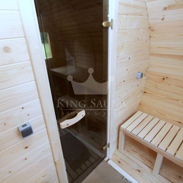 "Fass Sauna" 5.25m x 2.38m mit seitlichem Eingang