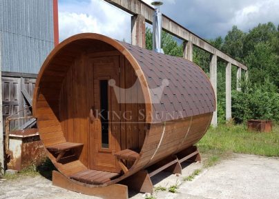 "Fass sauna" 3 m x 2 m mit offenem Ankleideraum